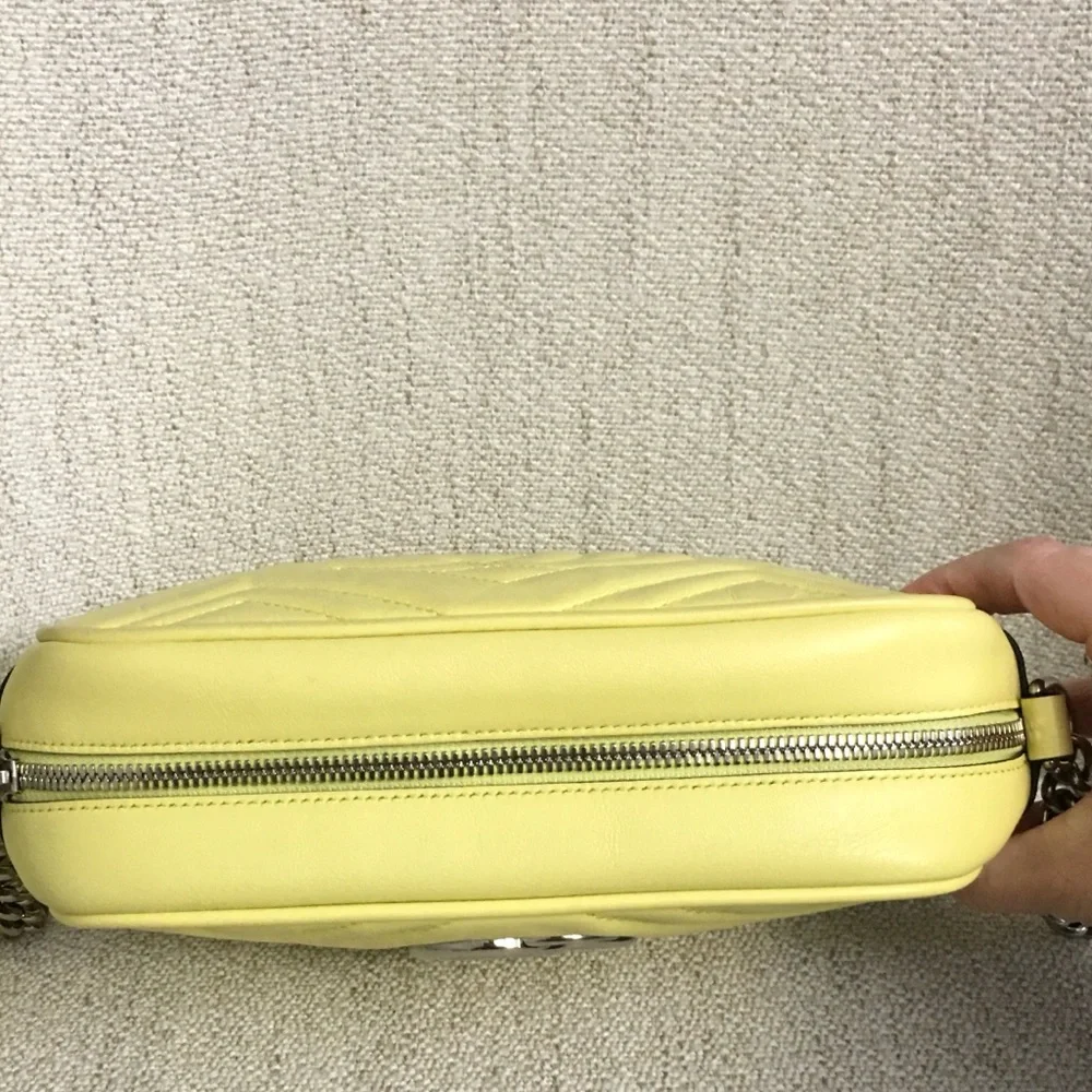 Authentic Gucci Marmont crossbody bag yellow leather - Picture 7 of 13